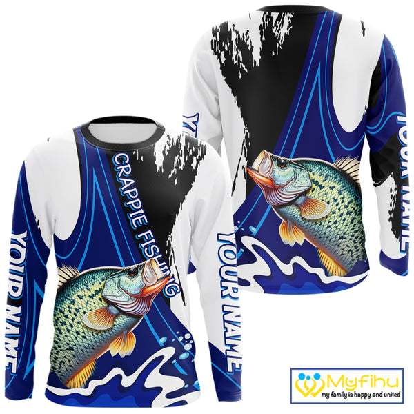 Crappie Fishing Jersey Personalized Name Fishing Shirt, Angler Tournament Fishing Apparel NHT868