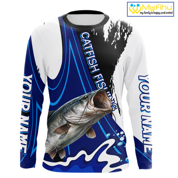 Catfish Fishing Jersey Personalized Name Fishing Shirt, Angler Tournament Fishing Apparel NHT869