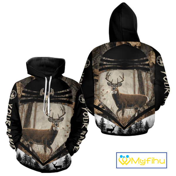 Best Deer Hunting Shirt 3D Custom Name Hoodie, Hunting Sweatshirt for Men NHT349