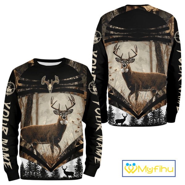 Best Deer Hunting Shirt 3D Custom Name Hoodie, Hunting Sweatshirt for Men NHT349