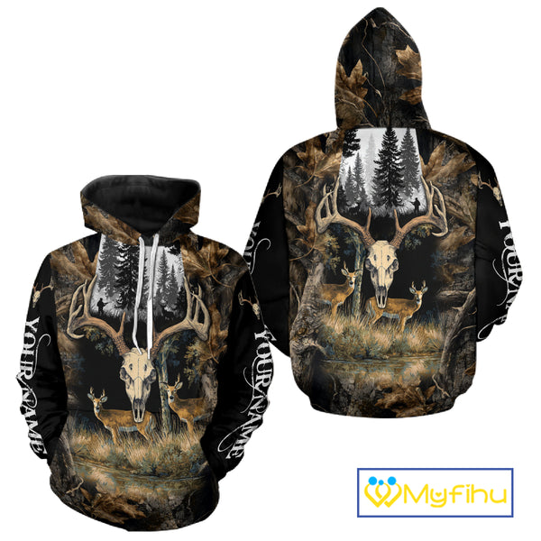 Deer Hunting Gift, Personalized Whitetail Deer Hunting 3D All Over Printed  Camo Hoodie NHT361