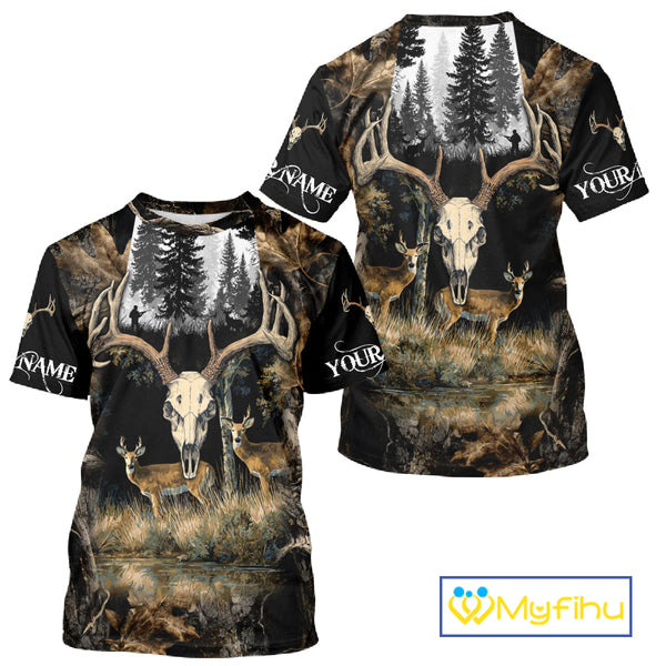 Deer Hunting Gift, Personalized Whitetail Deer Hunting 3D All Over Printed  Camo Hoodie NHT361
