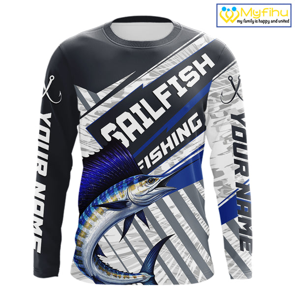 Personalized Sailfish Fishing Jerseys For Fishing Team, Sailfish Fishing Shirts Long Sleeve NHT920