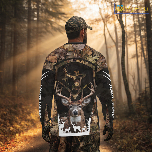 Forest Camo Deer Hunting Shirt, Hunting Hoodie for Deer Hunters, Season Deer Hunting NHT371