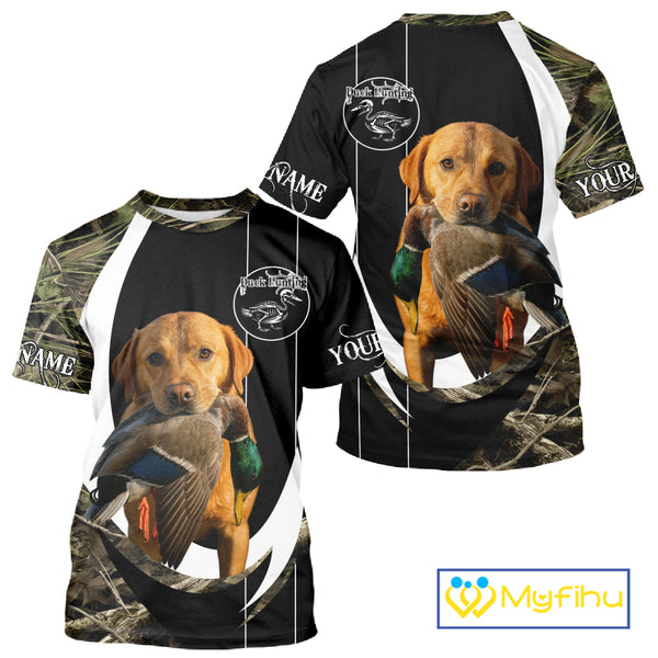 Duck Hunting Waterfowl Camouflage Shirt with Labrador Retriever, Custom Name Hunting Season NHT124