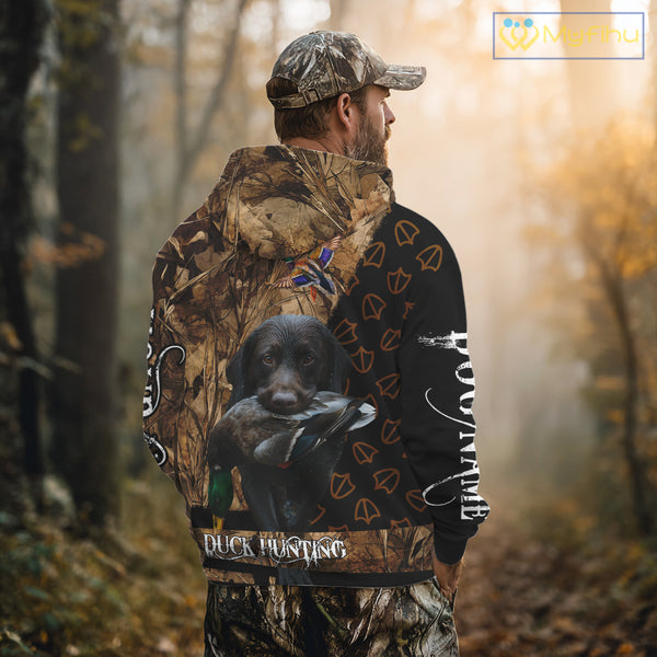 Duck Hunting with Black Lab Custom Name 3D All Over Print Shirt, Lab Dog Hunting Gifts NHT127