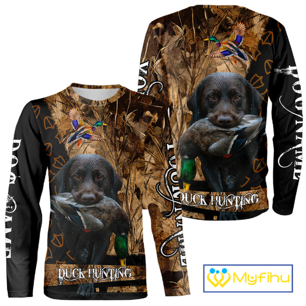 Duck Hunting with Black Lab Custom Name 3D All Over Print Shirt, Lab Dog Hunting Gifts NHT127