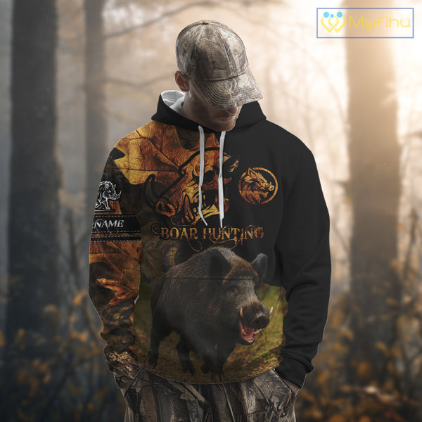 Personalized Wild Hog Hunting Camouflage Full Printing Shirts, Custom Name, Hunting Season NHT129