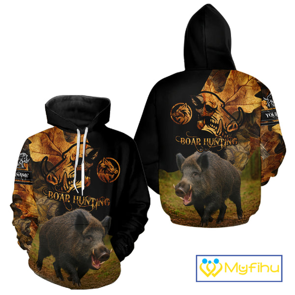 Personalized Wild Hog Hunting Camouflage Full Printing Shirts, Custom Name, Hunting Season NHT129