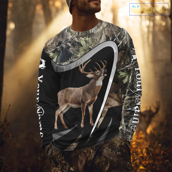 Grim Reaper Deer Hunting Shirt – Black Forest Camo 3D All Over Print for Whitetail Hunters NHT175