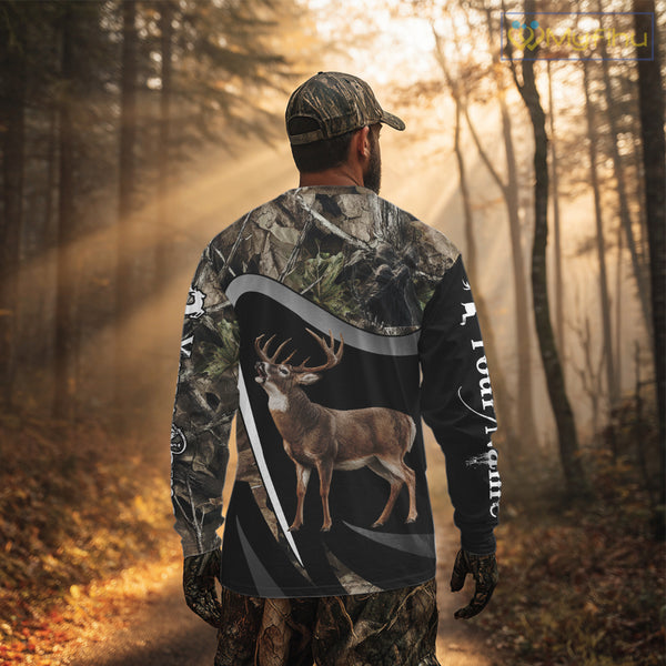 Grim Reaper Deer Hunting Shirt – Black Forest Camo 3D All Over Print for Whitetail Hunters NHT175