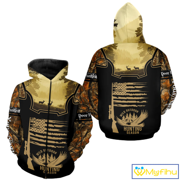 Custom Deer Hunting Season Camo Shirt for Men, Hunting Apparel for Deer Hunters, Hunting Gifts NBT116