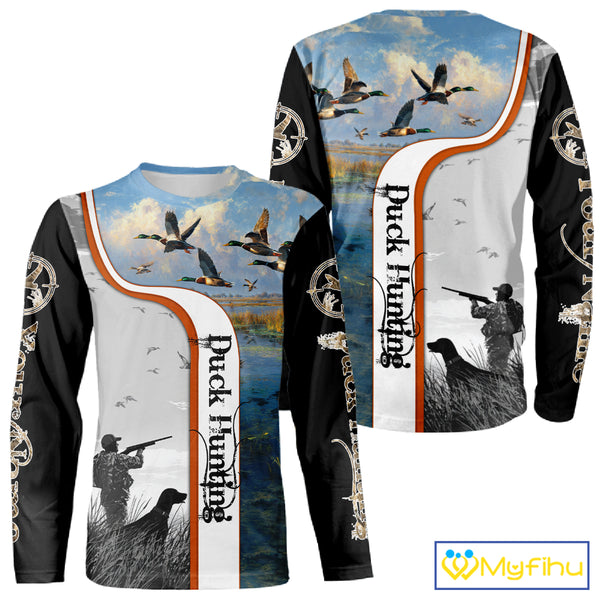 Personalized Duck Hunting Custom Name All Over Print Shirts, Duck Hunting Gifts NBT121