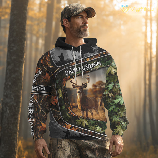 Deer Hunting Custom Name Camo Shirts - Personalized Hunting Clothes for Deer Hunting Season NBT38