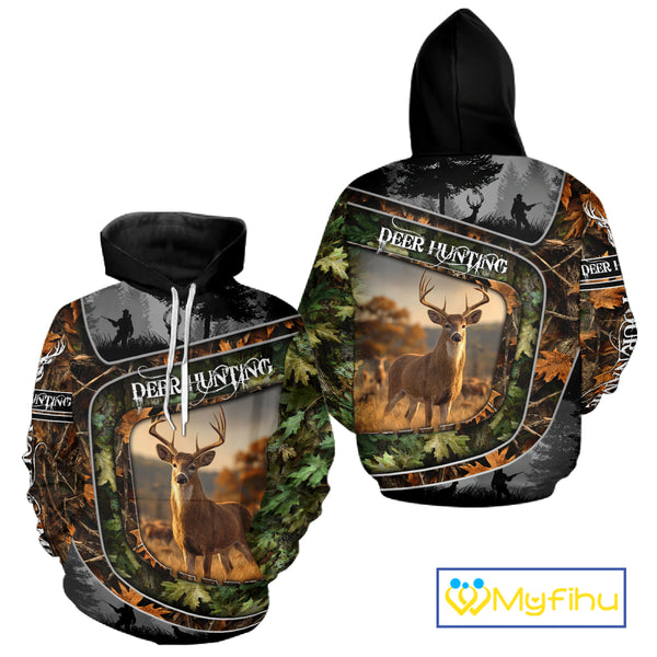Deer Hunting Custom Name Camo Shirts - Personalized Hunting Clothes for Deer Hunting Season NBT38