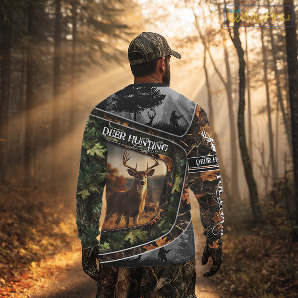 Deer Hunting Custom Name Camo Shirts - Personalized Hunting Clothes for Deer Hunting Season NBT38