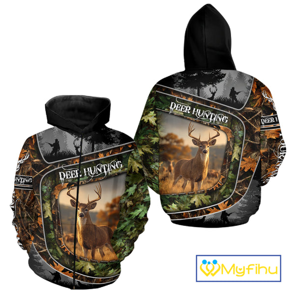 Deer Hunting Custom Name Camo Shirts - Personalized Hunting Clothes for Deer Hunting Season NBT38