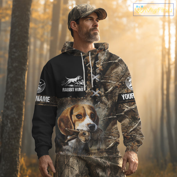 Rabbit Hunting Forest Camo 3D All Over Printed Custom Name Shirt, Rabbit Hunting Gifts NBT141