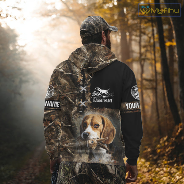 Rabbit Hunting Forest Camo 3D All Over Printed Custom Name Shirt, Rabbit Hunting Gifts NBT141