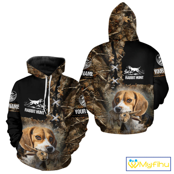 Rabbit Hunting Forest Camo 3D All Over Printed Custom Name Shirt, Rabbit Hunting Gifts NBT141