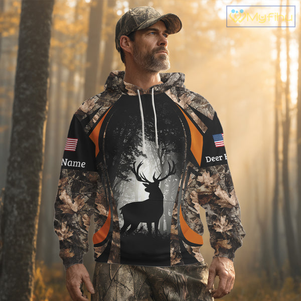 Deer Hunting Fall Forest Camo 3D All Over Printed Shirts, Deer Hunting Season, Hunting Clothes NBT233