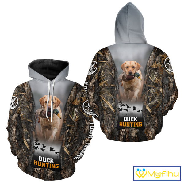 Mallard Duck Hunting Waterfowl Camo Custom Name Shirts for Men, Duck Hunting Clothing NBT288
