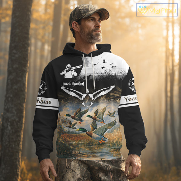 Personalized Duck Hunting Camo Waterfowl 3D All Over Printed Shirts, Hunting Gifts NBT145