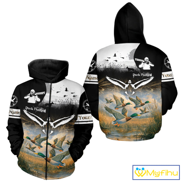 Personalized Duck Hunting Camo Waterfowl 3D All Over Printed Shirts, Hunting Gifts NBT145