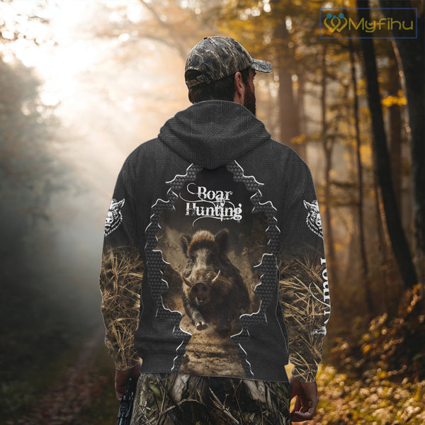 Personalized Wild Hog Hunting Camouflage 3D Shirts, Boar Gifts for Hunter NBT150