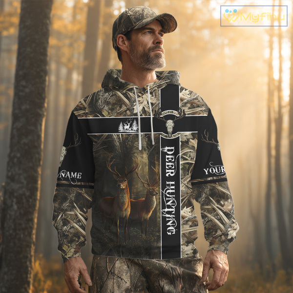 Best Camouflage Deer Hunting Shirt for Hunter, Deer Hunting Crew Shirt, Hunting Gifts NBT53