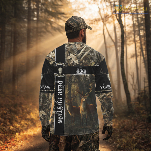 Best Camouflage Deer Hunting Shirt for Hunter, Deer Hunting Crew Shirt, Hunting Gifts NBT53