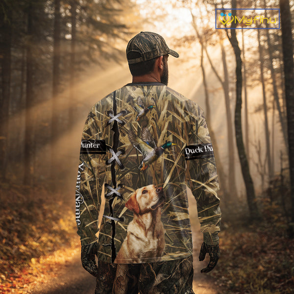 Duck Hunting Labrador Retriever 3D All Over Printed Camouflage Shirts, Duck Hunting Clothes NBT106