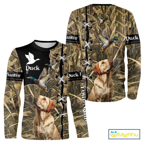 Duck Hunting Labrador Retriever 3D All Over Printed Camouflage Shirts, Duck Hunting Clothes NBT106