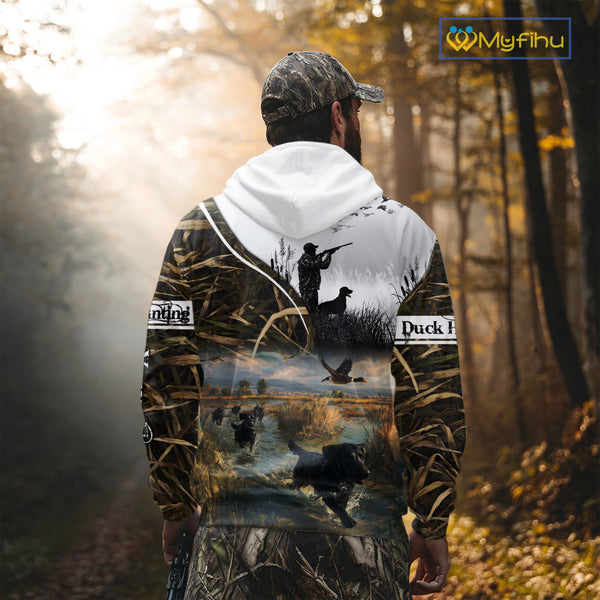 Custom Mallard Duck Hunting Camouflage 3D All Over Printing Shirts, Personalized Hunting Gifts NBT122