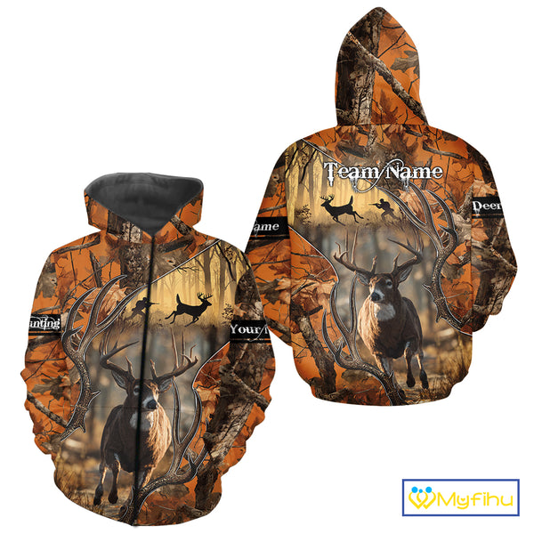 Fall Season Camo Whitetail Deer Hunting Shirt - Hunting Clothes for Men, Deer Hunting Gifts NBT31