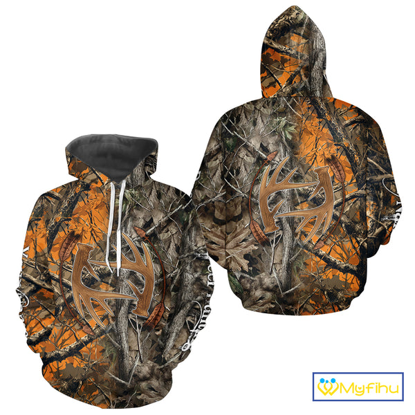 Deer Hunting Full Camo Printing Custom Name Shirts, Best Deer Hunting Clothes for Men NBT154