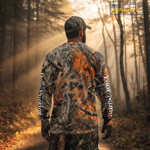 Deer Hunting Full Camo Printing Custom Name Shirts, Best Deer Hunting Clothes for Men NBT154