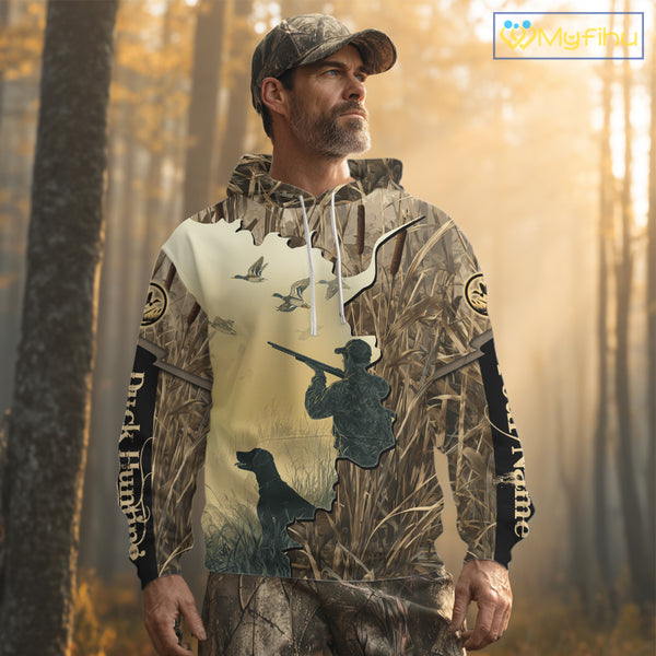 Mallard Duck Hunting Waterfowl Camouflage Shirts, Personalized Duck Hunting Gifts NBT112