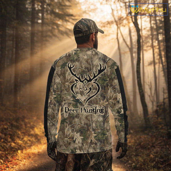 Deer Hunting Camouflage Customize Name 3D All Over Printed Shirts Hunting Outfits for Hunters NBT117