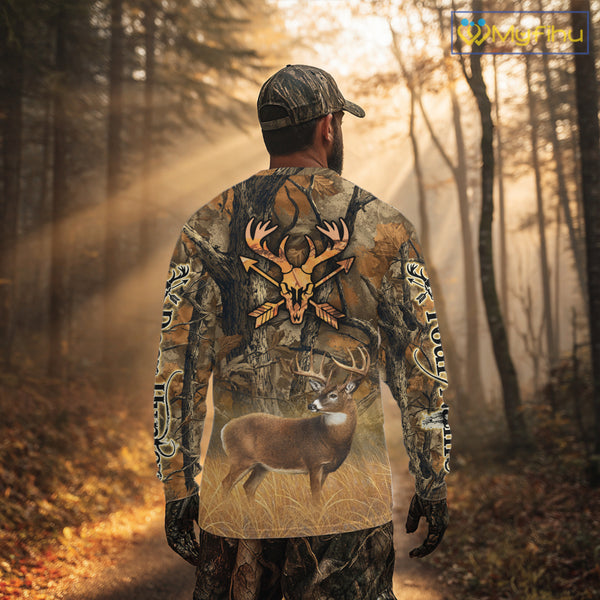 Whitetail Deer 3D All Over Printed Fall Season Camo Custom Name Best Gifts for Hunters NBT69