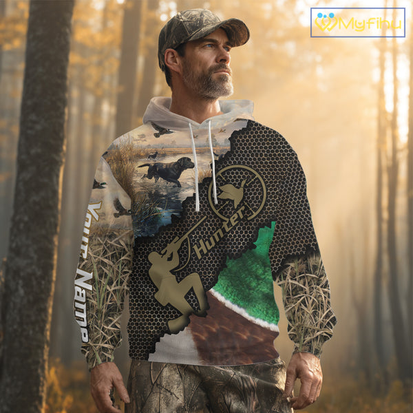 Mallard Duck Hunting Shirts, Personalized Hunting Clothes, Duck Hunting Camo Shirts, Duck Hunting Gifts NBT76