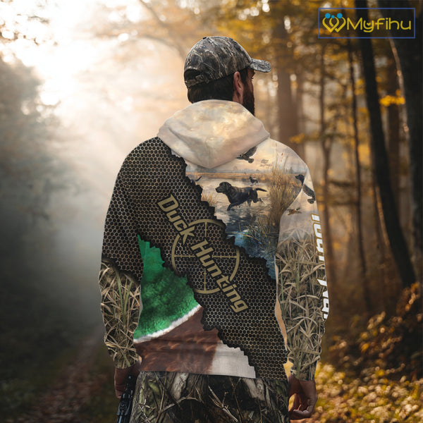 Mallard Duck Hunting Shirts, Personalized Hunting Clothes, Duck Hunting Camo Shirts, Duck Hunting Gifts NBT76