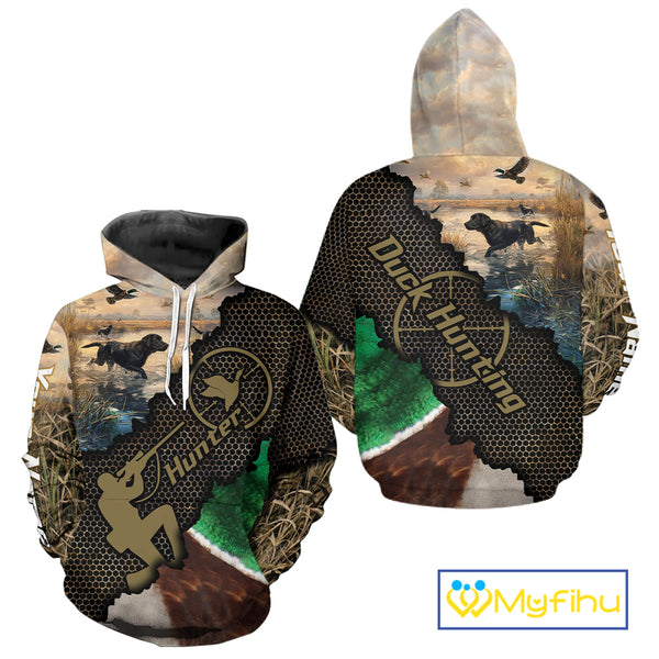 Mallard Duck Hunting Shirts, Personalized Hunting Clothes, Duck Hunting Camo Shirts, Duck Hunting Gifts NBT76