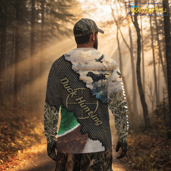 Mallard Duck Hunting Shirts, Personalized Hunting Clothes, Duck Hunting Camo Shirts, Duck Hunting Gifts NBT76