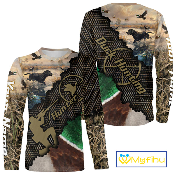 Mallard Duck Hunting Shirts, Personalized Hunting Clothes, Duck Hunting Camo Shirts, Duck Hunting Gifts NBT76