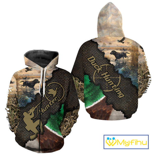 Mallard Duck Hunting Shirts, Personalized Hunting Clothes, Duck Hunting Camo Shirts, Duck Hunting Gifts NBT76