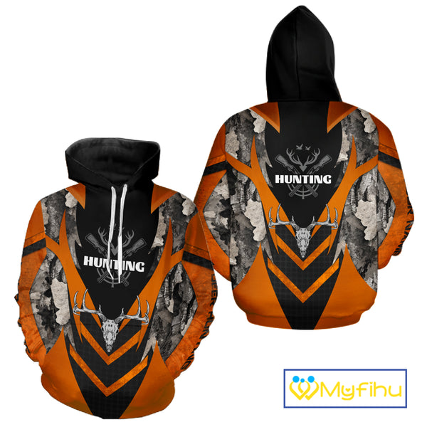 Deer Hunting Shirts Burnt Orange With Deer Skull - Best Gift Ideas for Hunter NBT20