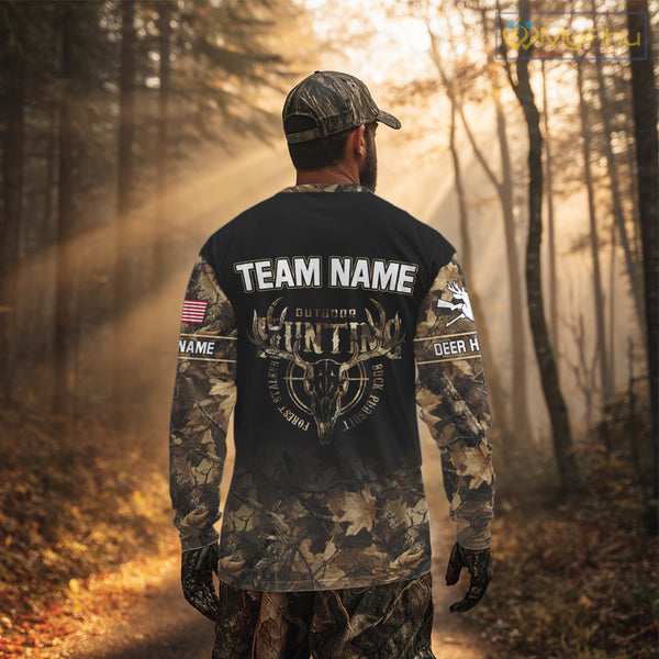 Brown Camo Grim Reaper Whitetail Deer Hunting Shirt – Bow Hunting Apparel for Men, Hunter Gifts NBT28