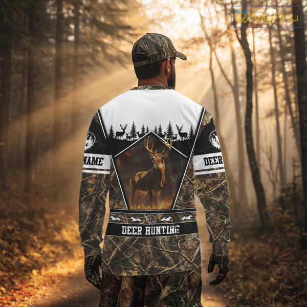 Whitetail Deer Camo 3D All Over Printed Shirts, Deer Hunting Crew Outfit, Hunting Gifts NBT63