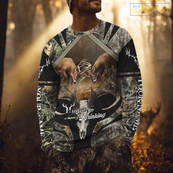 Personalized Mule Deer Hunting Forest Camo 3D All Over Printed Shirts, Best Deer Hunting Gifts for Men NBT77